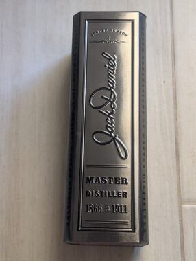 JACK DANIELS VINTAGE Single Embossed Stainless Styles Gift Box - Empty 1.0 Tin